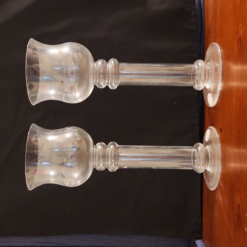 Set of 2 crystal candle holders